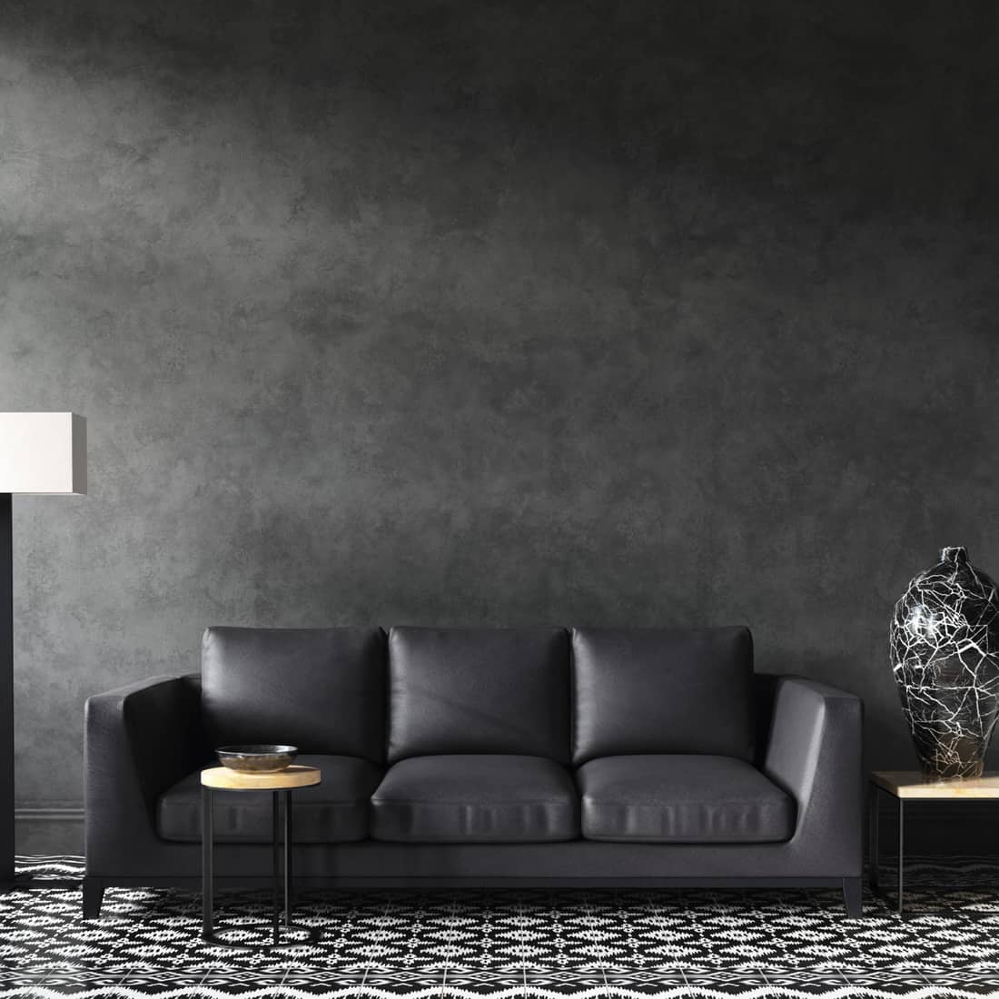 Gray stylish loft living room