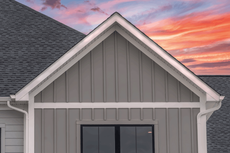 Upper portion of a house with the roof, and board and batten siding, Does Board-And-Batten Siding Come In Vinyl?