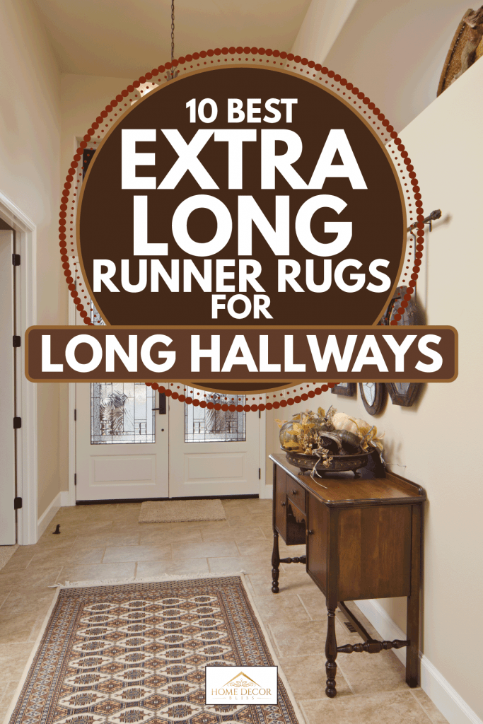 Modern hallway with glass front door and extra long runner rug, 10 Best Extra Long Runner Rugs For Long Hallways