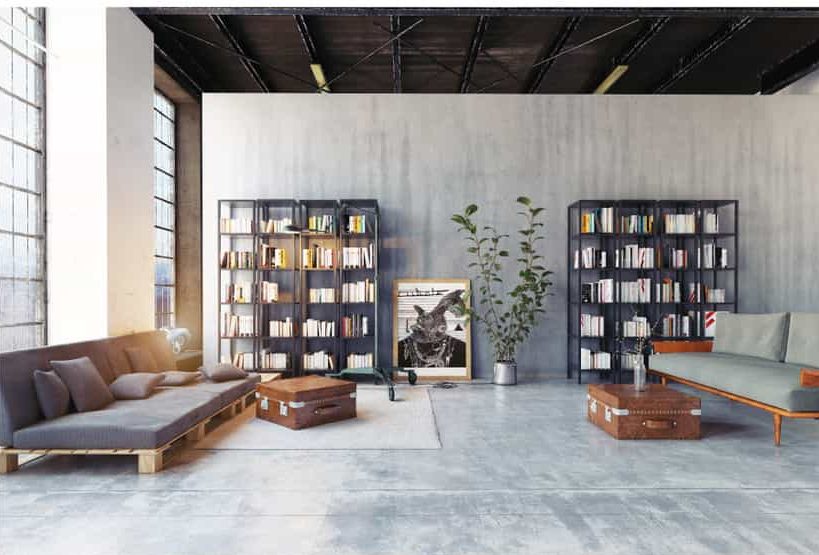 Modern loft living living room with bookshelves, 11 Living Room Wall Decor Ideas