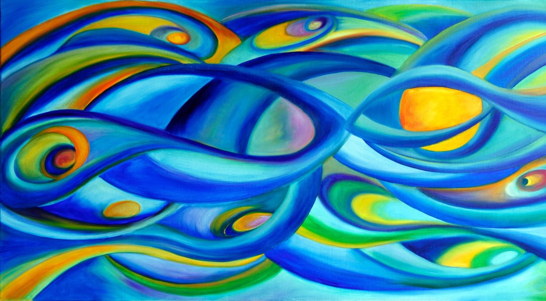 blue universe sky oil painting on canvas