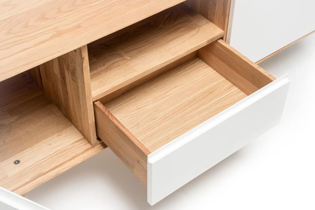 Focused details on a drawer