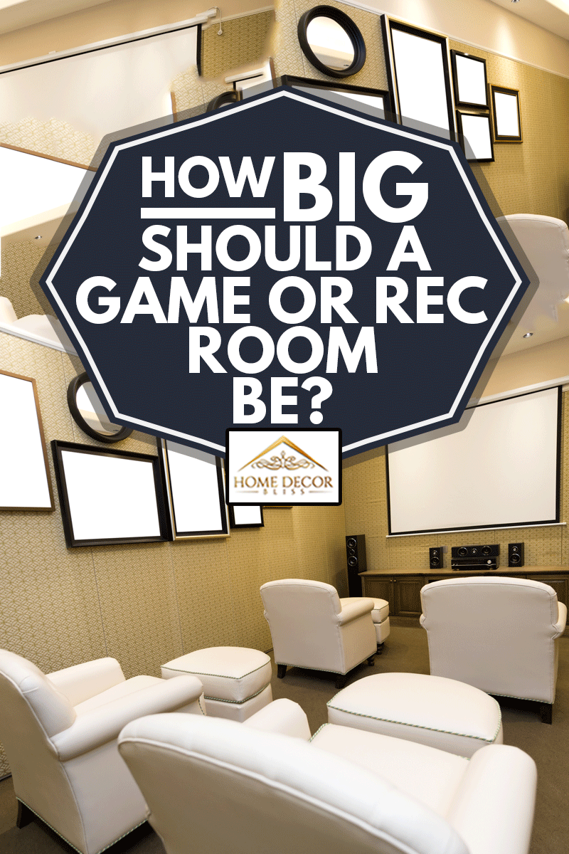 Cinéma maison de luxe avec sièges de style cinéma, quelle taille doit avoir une salle de jeux ou de loisirs ?