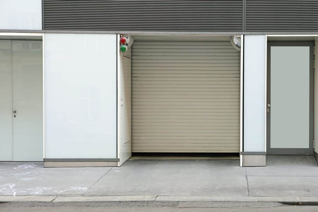 Light gray colored garage door