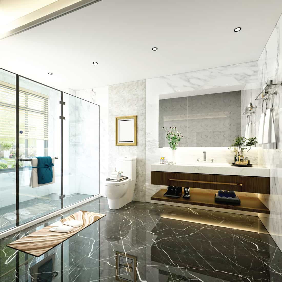 Luxury Bathroom With Large Shower