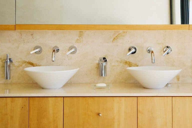 Modern bathroom vanity and sinks, What Side Does The Soap Dispenser Go On?