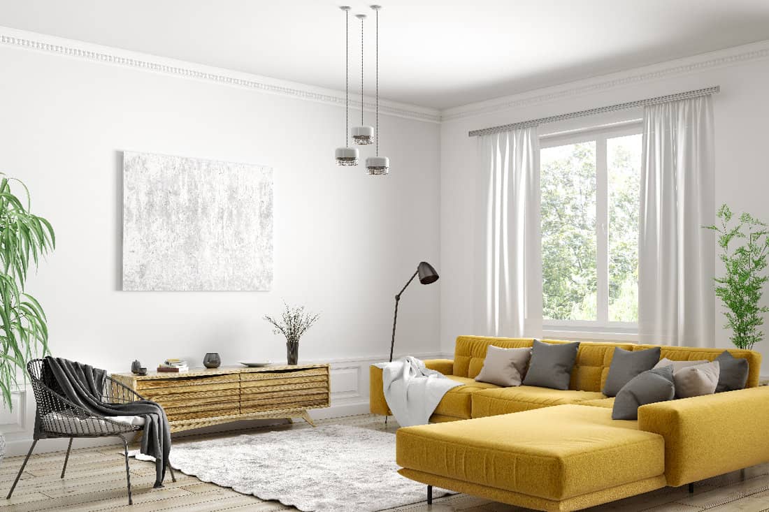 Modern interior design of Scandinavian apartment