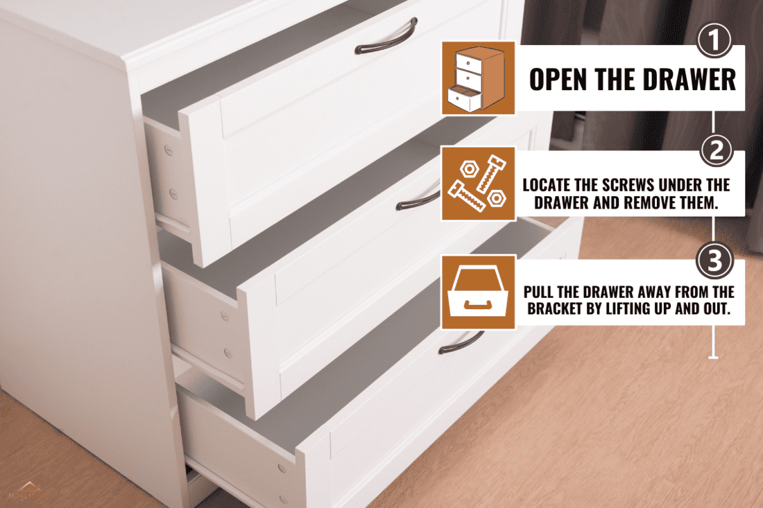 Pull the drawer away from the bracket by lifting up and out