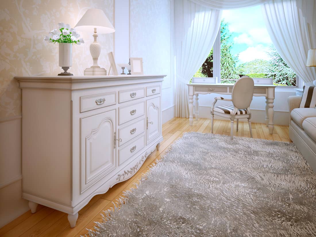 White dresser in classic bedroom