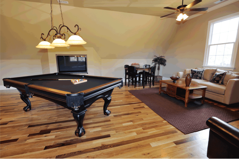 game room with pool table, and wooden floor
