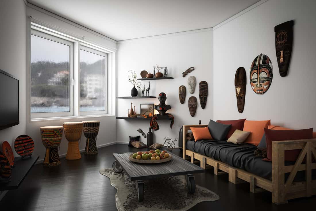 intérieur de salon de forme hexagonale moderne meubles de palette euro de haute qualité et décorations d'art africain, 12 types d'accessoires décoratifs à connaître