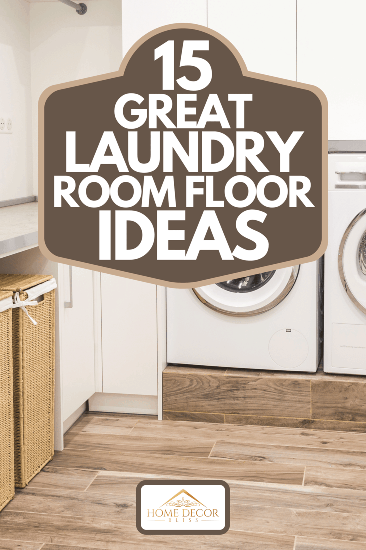 A modern style laundry room with wooden floor, 15 Great Laundry Room Floor Ideas