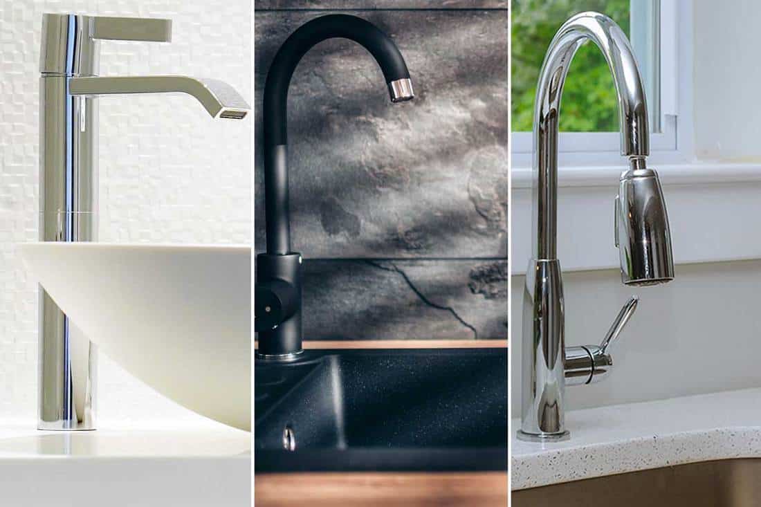 A collage of a vessel sink, drop-in sink and undermount sink, Vessel Sink Vs Drop-In Sink Vs Undermount Sink – Which To Choose?