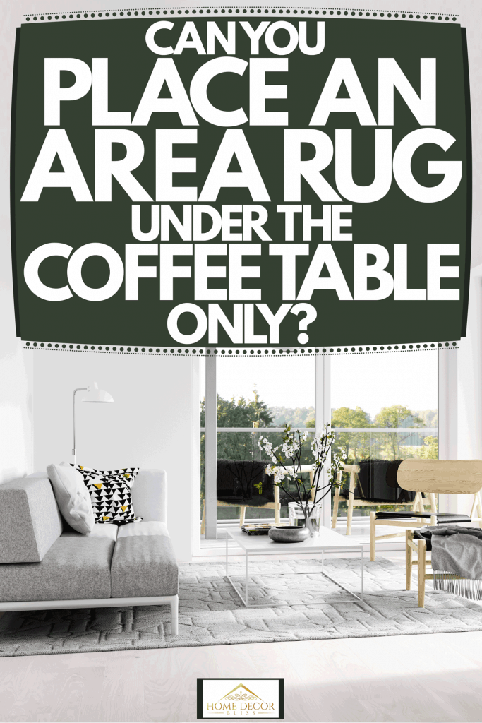 Area Rug Under The Coffee Table, How To Place A Rug In An Odd Shaped Room