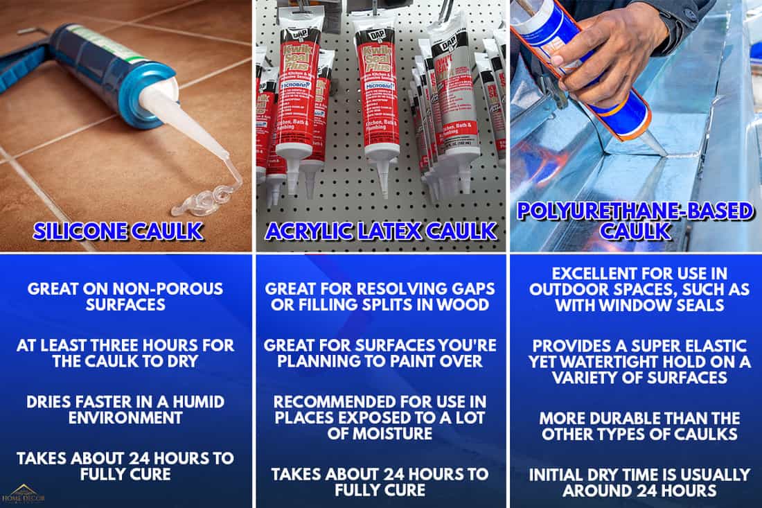 DIFFERENT TYPES OF CAULK AND THEIR DRYING TIMES