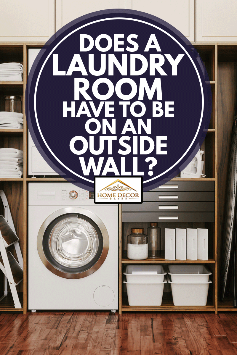 Machine à laver et sèche-linge dans une buanderie de luxe, une buanderie doit-elle être sur un mur extérieur ?