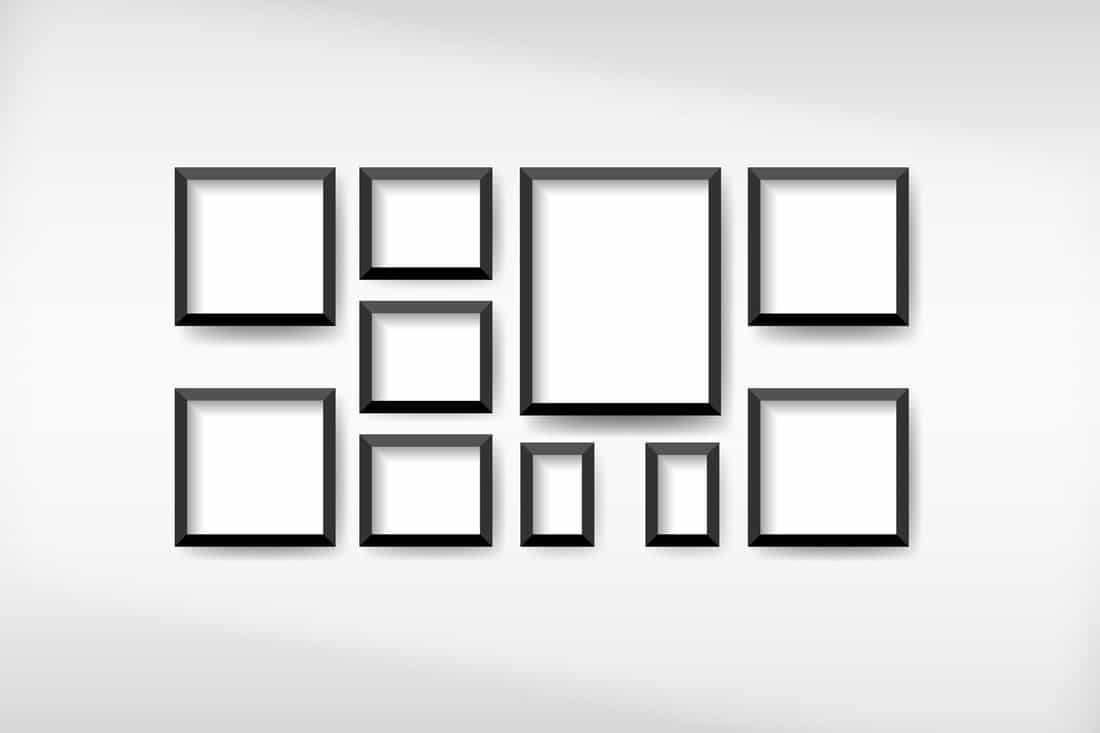 Illustration of different sizes of picture frames