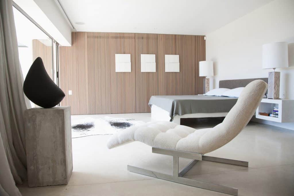 Modern contemporary Lounger chair in a bedroom