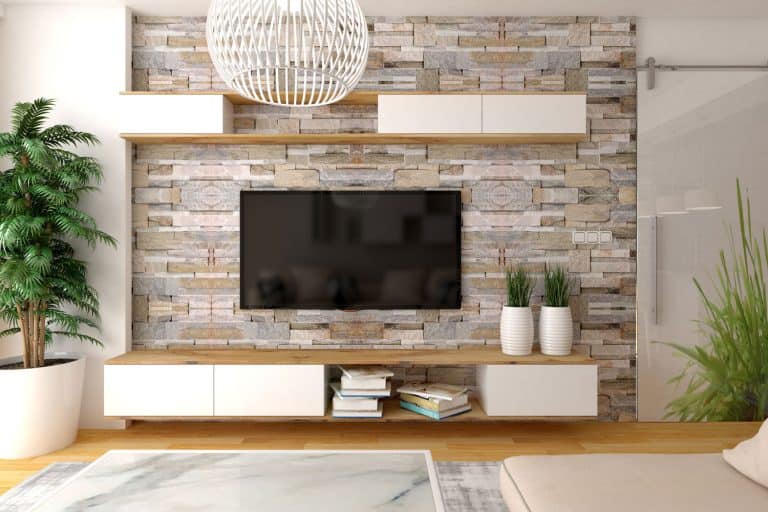 Modern living room interior design with mounted tv and a cabinet, Can You Use A Sideboard As A TV Stand?