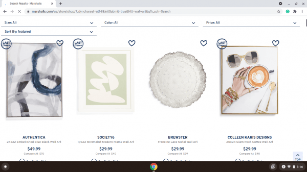 Marshalls website product page