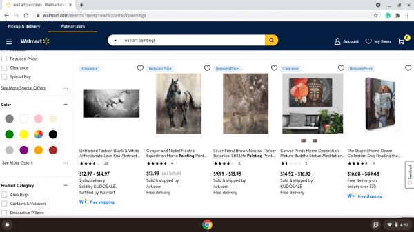 Walmart website product page
