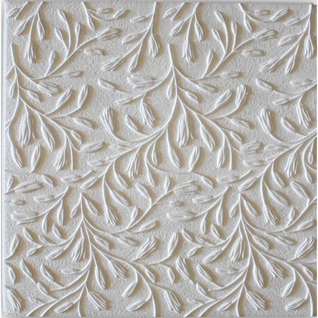 Styrofoam polystyrene ceiling tile texture with floral pattern