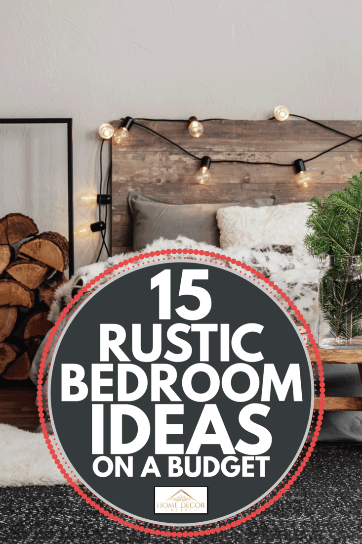 Trendy bedroom interior with king size bed and fury blanket. 15 Rustic Bedroom Ideas On A Budget