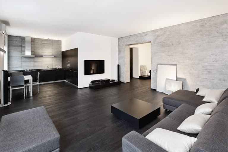 modern minimalist style black and white studio type living room. 61 Gorgeous Black And White Living Room Ideas
