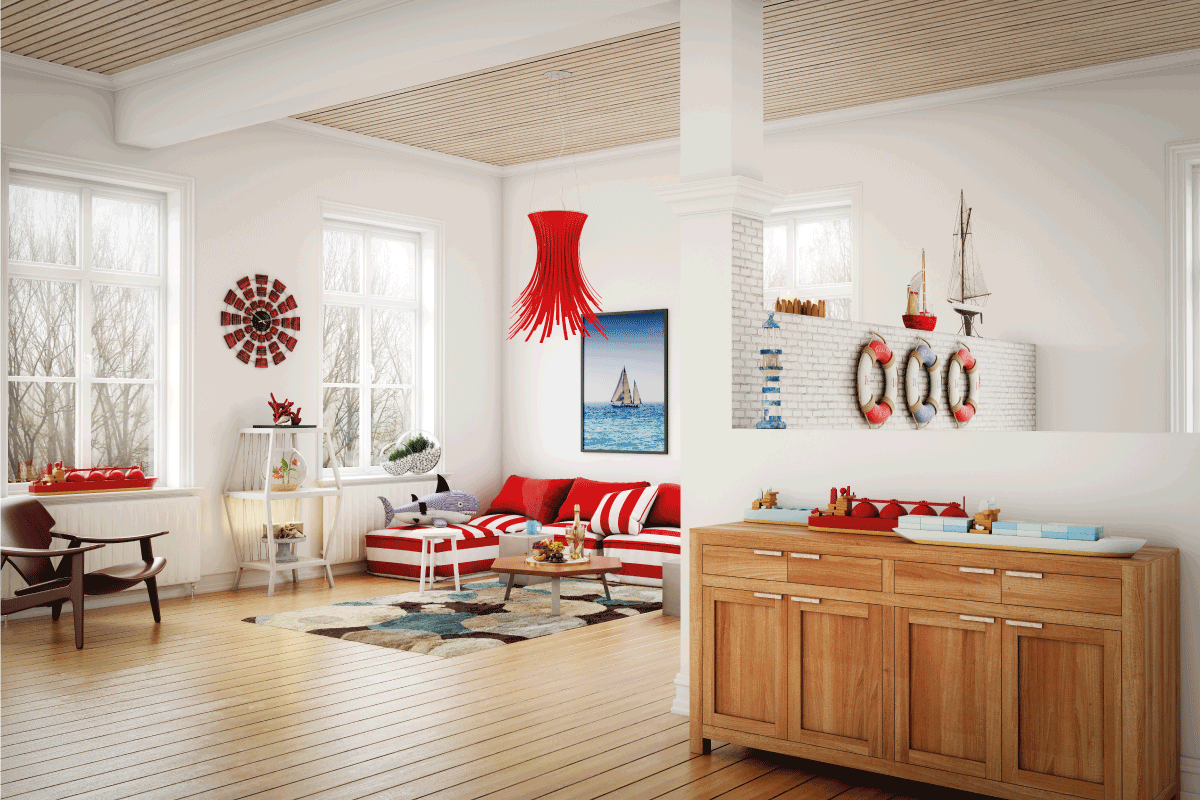 warm and cozy nautical themed home interior design. 15 Great Nautical Living Room Ideas