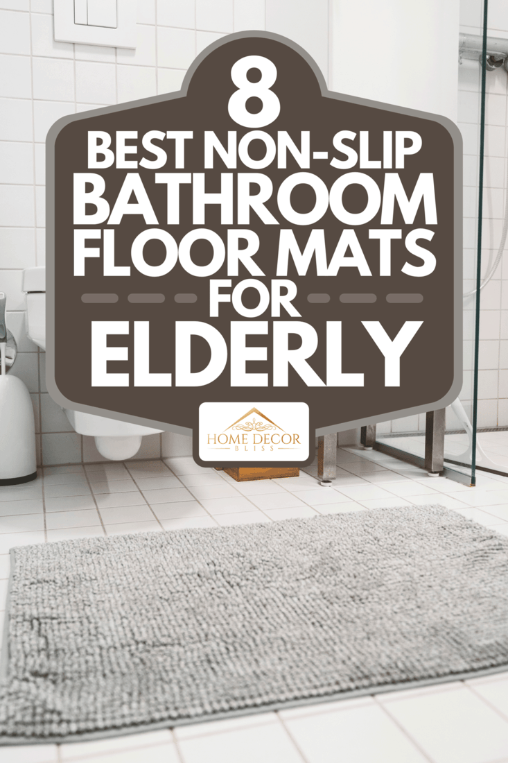 White tiles in modern small bathroom with gray bath mat, 8 Best Non-Slip Bathroom Floor Mats For Elderly