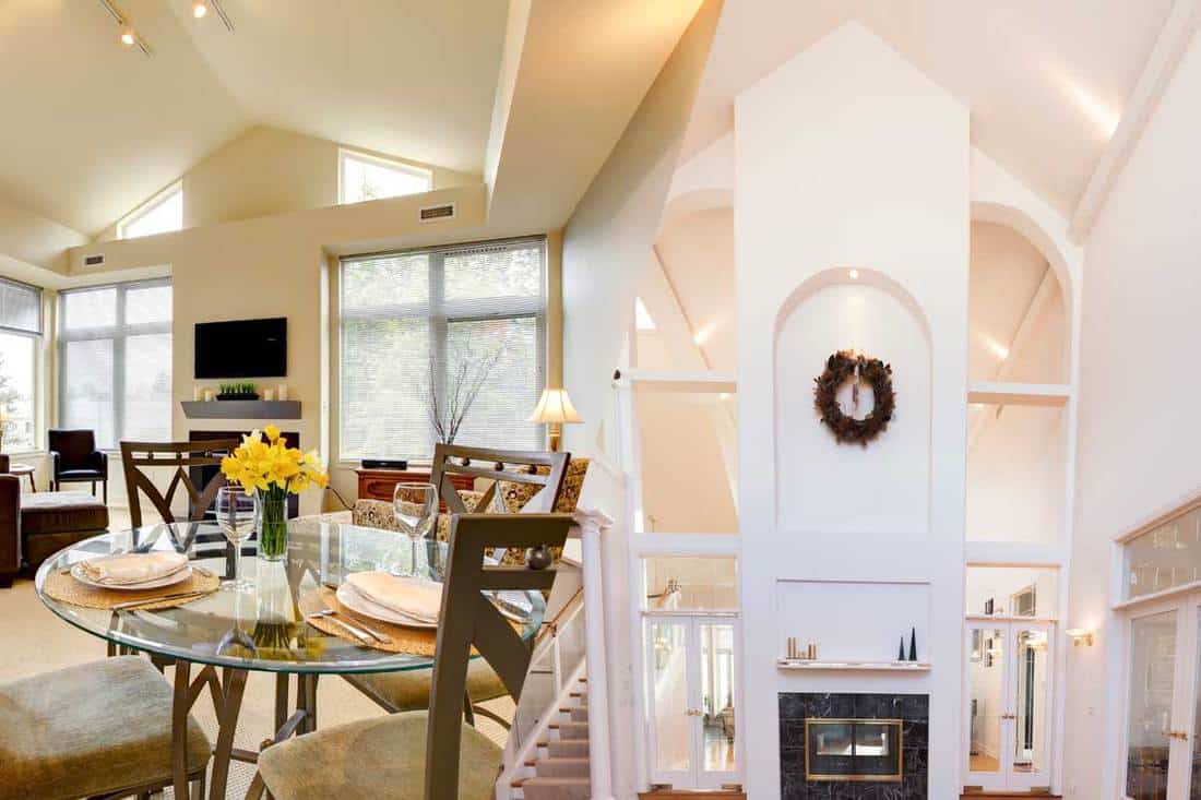 A collage of a home with vaulted ceiling and cathedral ceiling, Vaulted Ceilings Vs Cathedral Ceilings - Everything You Need To Know