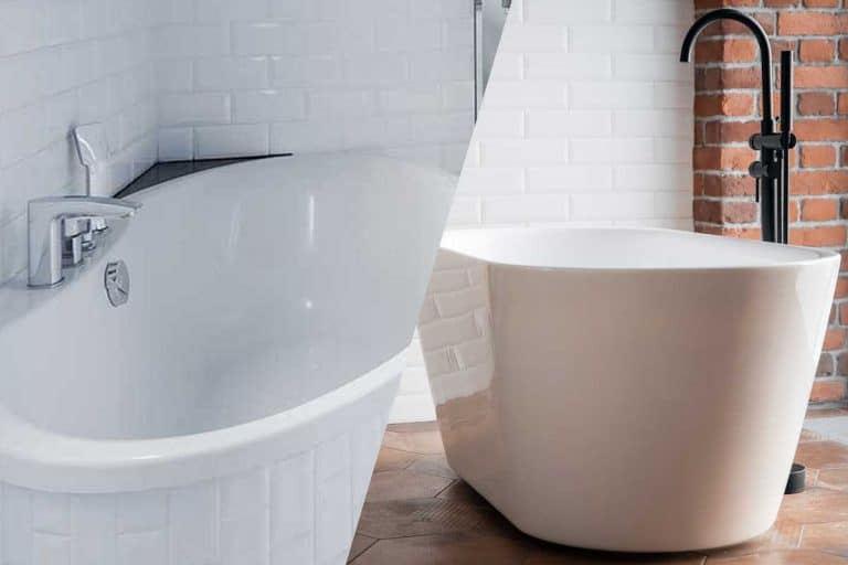 A collage of gel coat bathtub and acrylic tub, Gel Coat Vs. Acrylic Tub And Shower - What You Need To Know