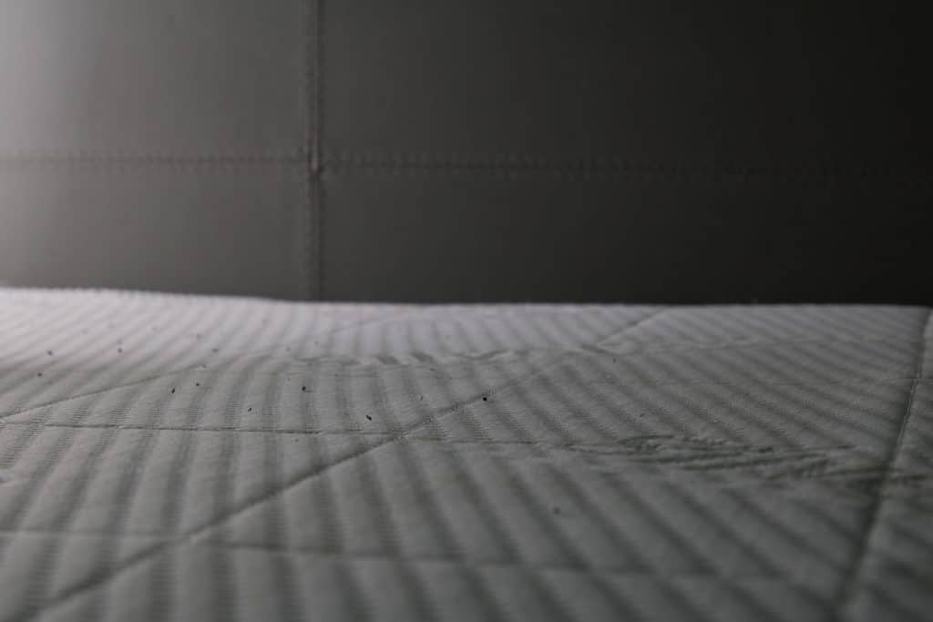 An up close photo of a memory foam mattress