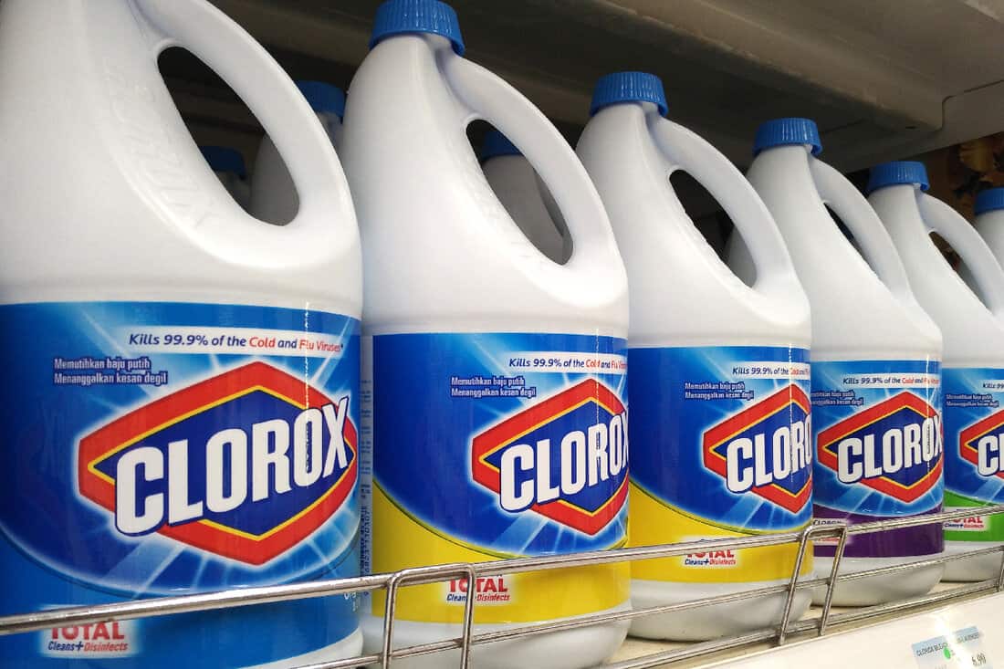 Clorox bleach on store shelves