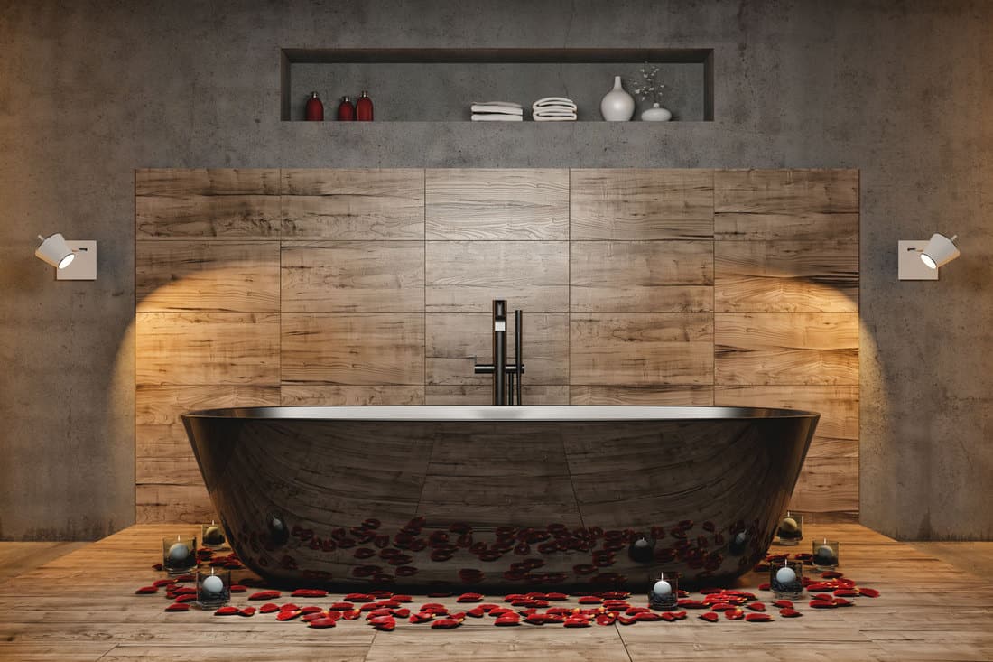 Modern bathroom with large bathtub and a faucet, How High Should A Bathtub Faucet Be?