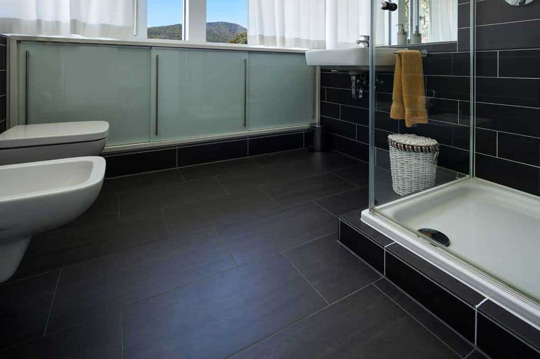 15 Black Tile Bathroom Floor Ideas To, Dark Tile Floor Ideas