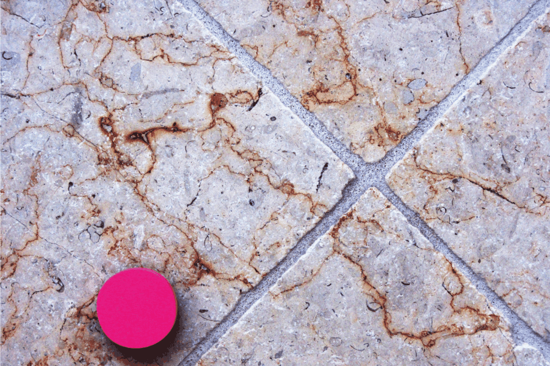 travertine floor tile close up
