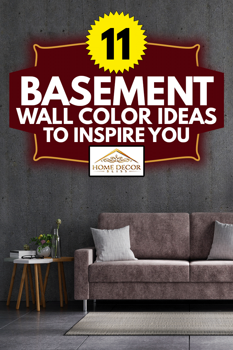 Concrete wall living room with sofa and decoration, 11 Basement Wall Color Ideas To Inspire You
