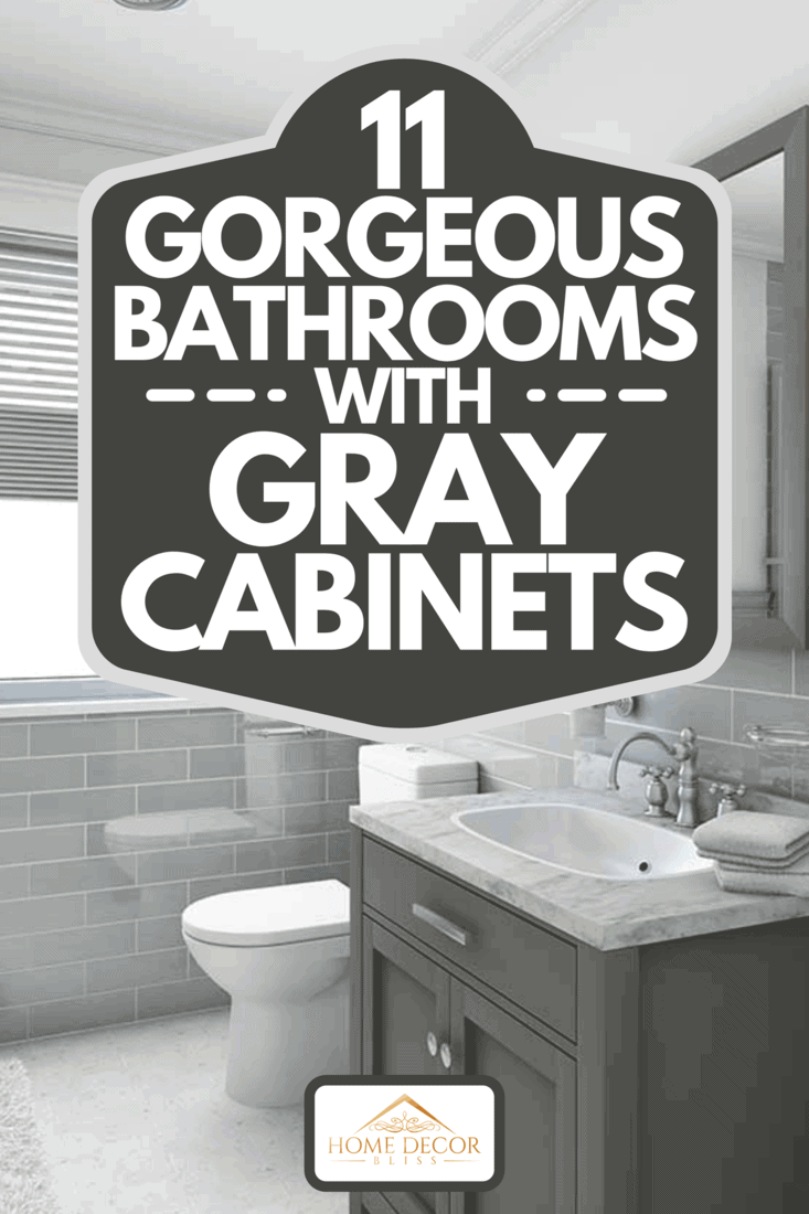 A modern bathroom in country house with gray interior, 11 Gorgeous Bathrooms With Gray Cabinets