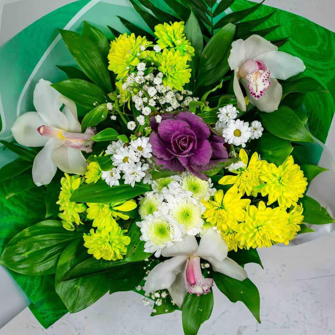 Big beautiful bouquet of flowers with mixed flower arrangement