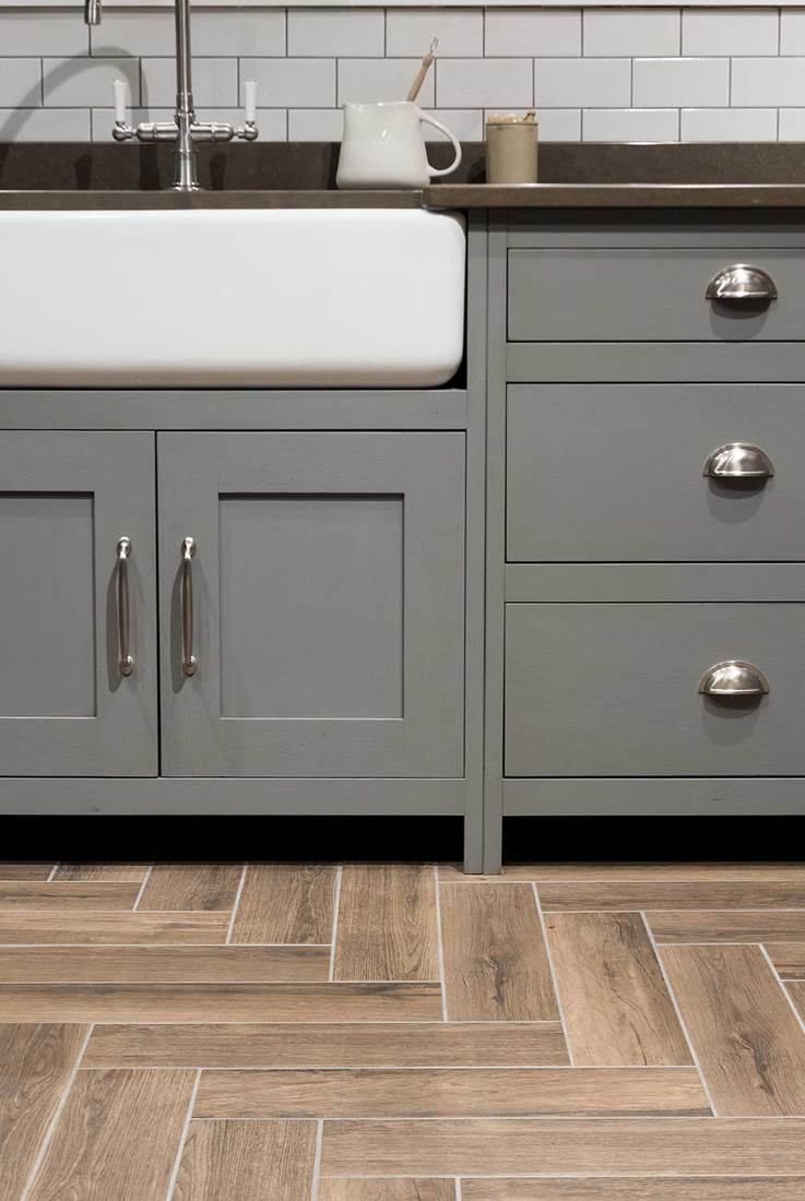 Gray luxury bespoke kitchen sink