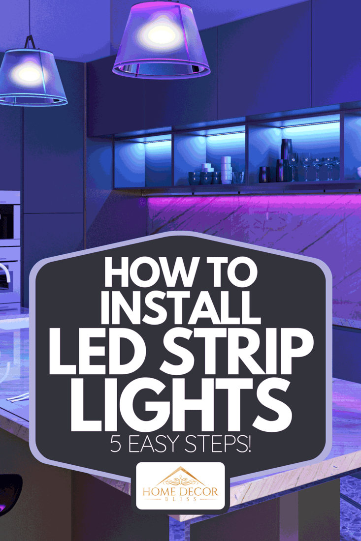 A modern kitchen with colored LED lights, How To Install LED Strip Lights - 5 Easy Steps!