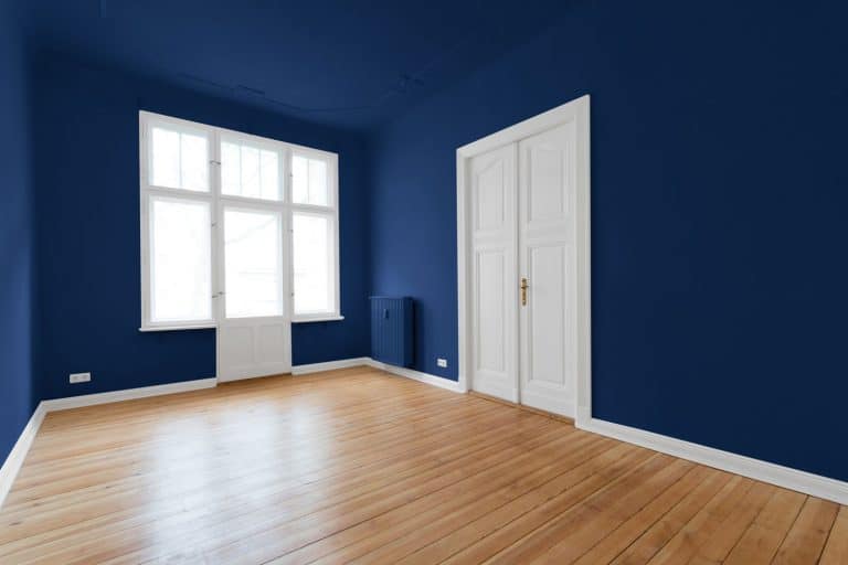 New flat in old building - renovated room with blue wall, Can You Use Ceiling Paint On Walls?