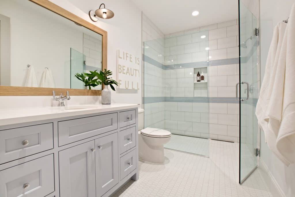 Sleek design in well planned bathroom