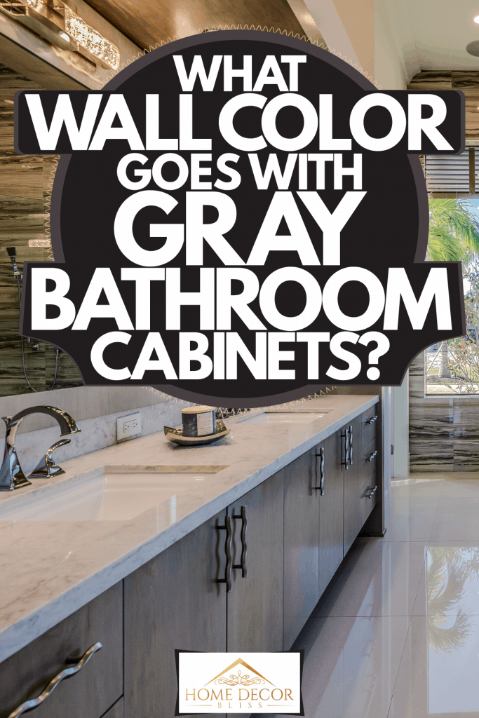 What Wall Color Goes With Gray Bathroom, Dark Gray Bathroom Cabinets With Light Walls