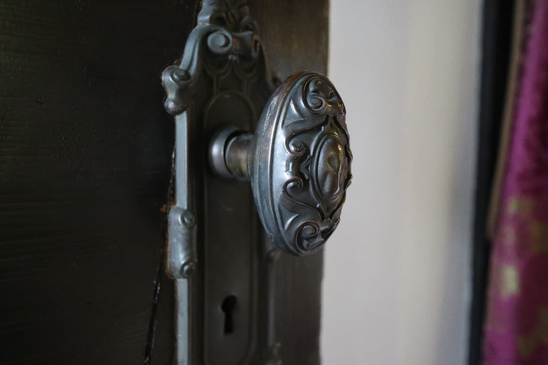 Antique doorknob of old western style house in Japan