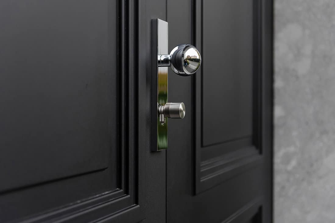 Black door and round door knob