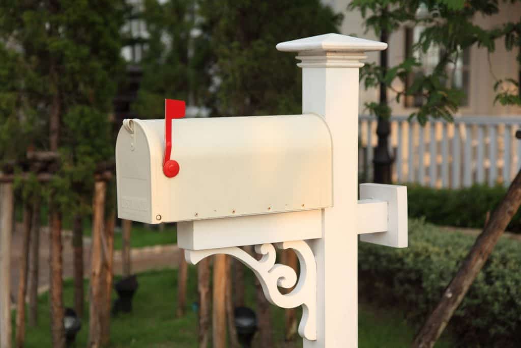 Retro white mailbox