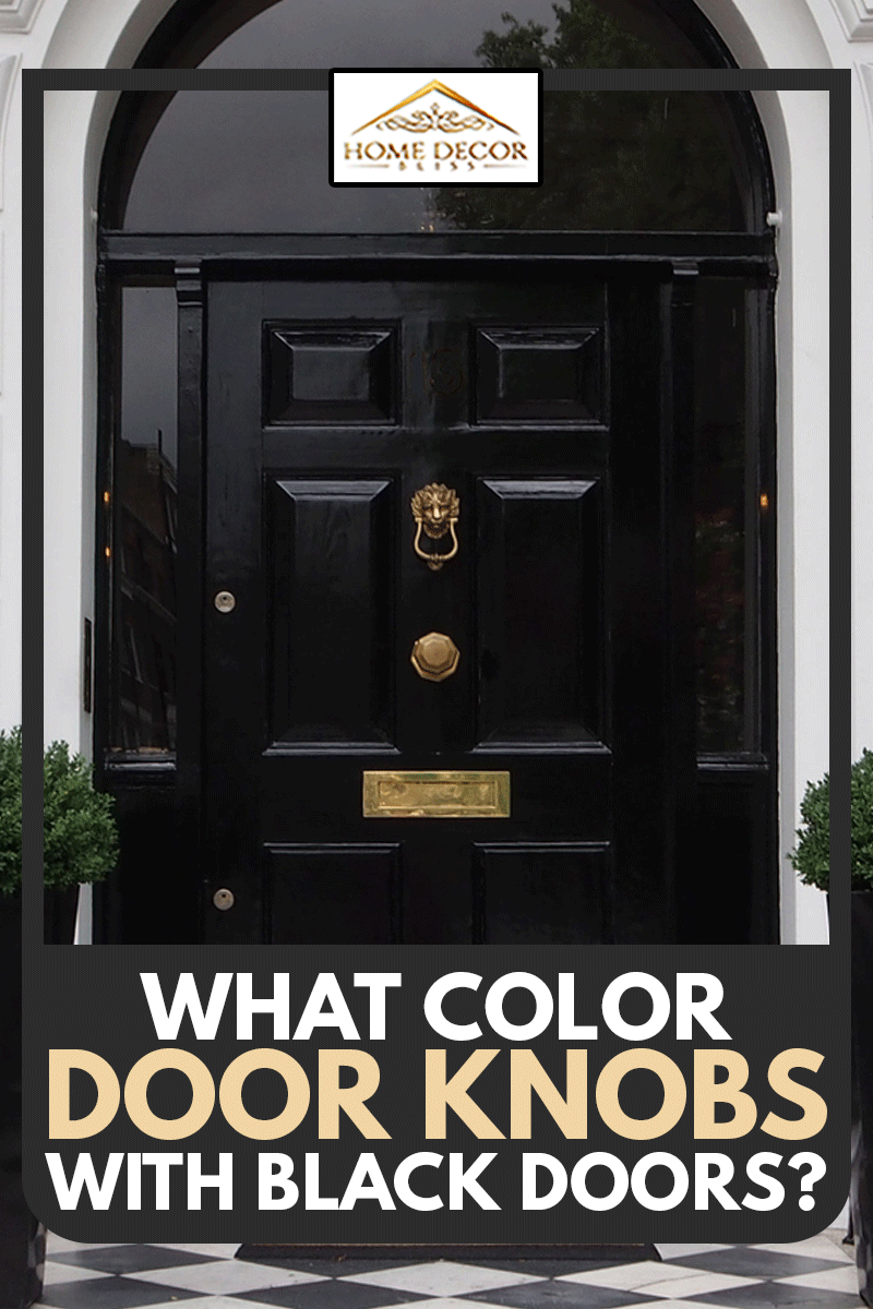 Elegant black front door with brass door knob, What Color Door Knobs With Black Doors?