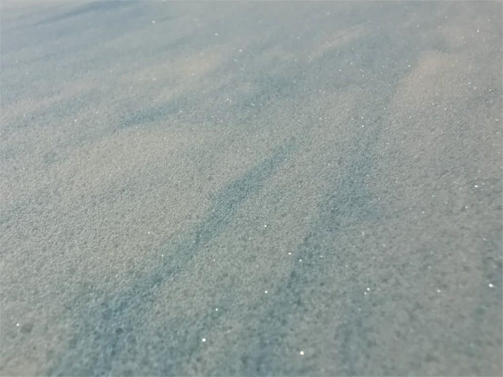 A close-up on the foam of the mattress topper